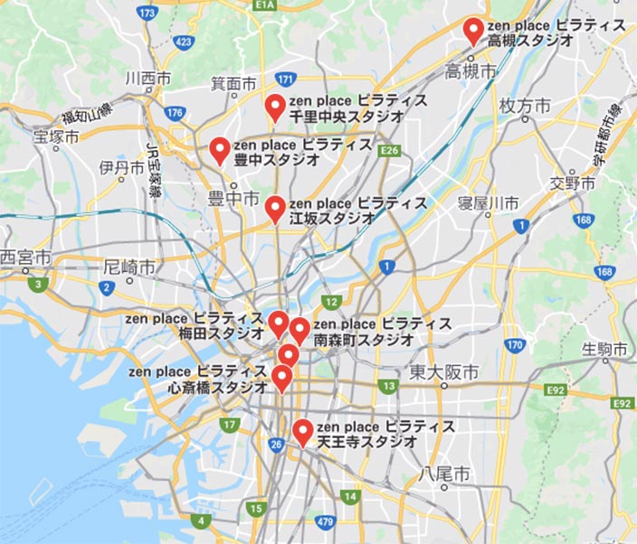 zen place pilates(ゼンプレイスピラティス)店舗一覧